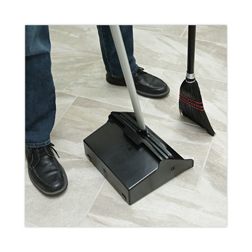 Image of Boardwalk® Flag Tipped Poly Lobby Brooms, Flag Tipped Poly Bristles, 38" Overall Length, Natural/black, 12/carton