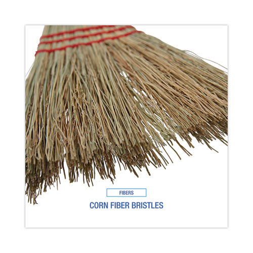 Image of Boardwalk® Corn Fiber Lobby/toy Broom, Corn Fiber Bristles, 39" Overall Length, Red, 12/carton