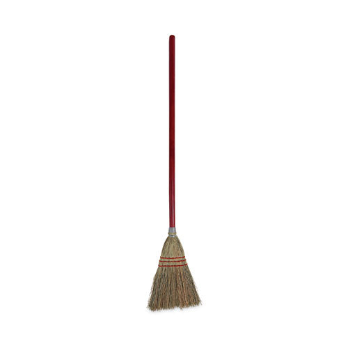 Image of Boardwalk® Corn Fiber Lobby/toy Broom, Corn Fiber Bristles, 39" Overall Length, Red