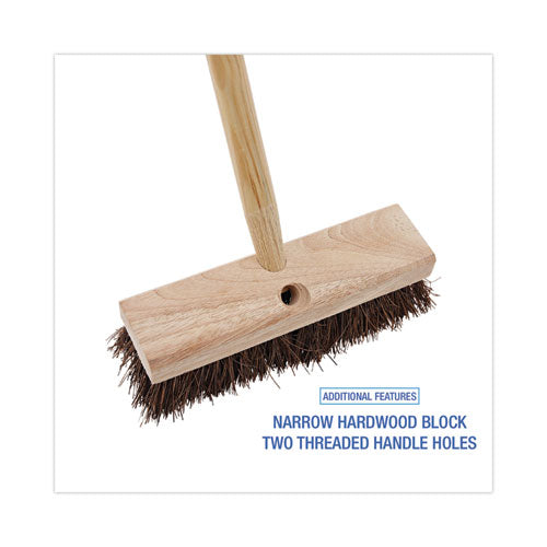 Image of Boardwalk® Deck Brush Head, 2" Brown Palmyra Bristles, 10" Brush