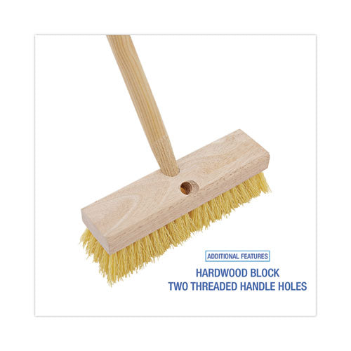 Image of Boardwalk® Deck Brush Head, 2" Cream Polypropylene Bristles, 10" Brush