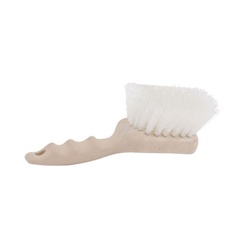 Image of Boardwalk® Utility Brush, Cream Nylon Bristles, 5.5" Brush, 3.5" Tan Plastic Handle