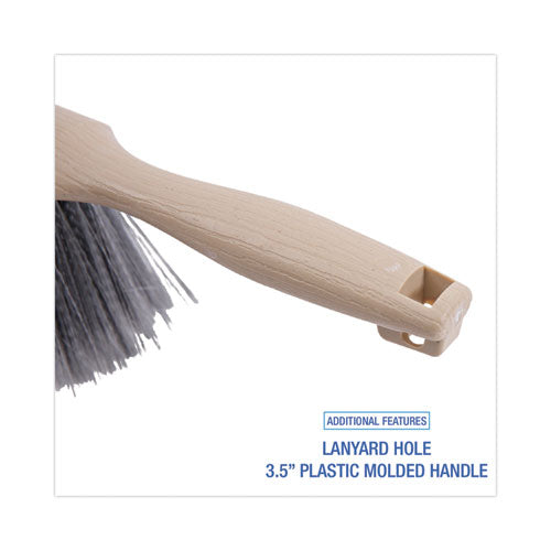 Image of Boardwalk® Counter Brush, Black Polypropylene, 4.5" Brush, 3.5" Tan Plastic Handle