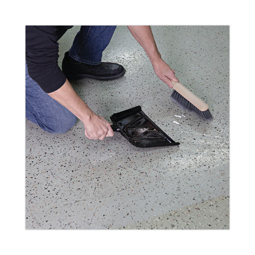 Image of Boardwalk® Counter Brush, Gray Flagged Polypropylene Bristles, 4.5" Brush, 3.5" Tan Plastic Handle