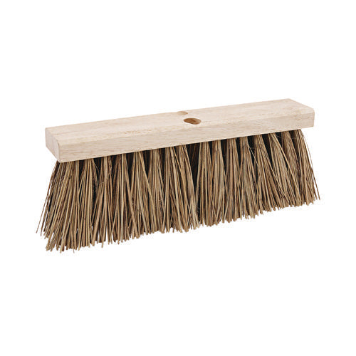 Image of Boardwalk® Street Broom Head, 6.25" Brown Palmyra Fiber Bristles, 16" Brush