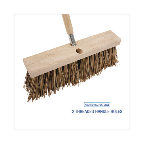 Image of Boardwalk® Street Broom Head, 6.25" Brown Palmyra Fiber Bristles, 16" Brush