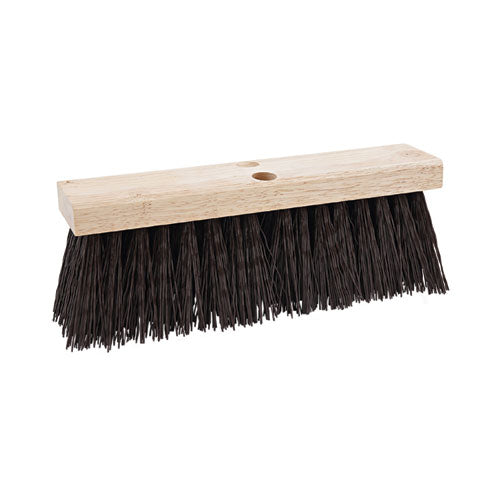 Image of Boardwalk® Street Broom Head, 6.25" Brown Polypropylene Bristles, 16" Brush