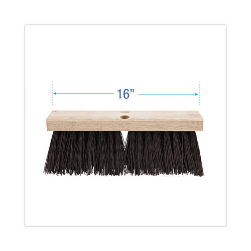 Image of Boardwalk® Street Broom Head, 6.25" Brown Polypropylene Bristles, 16" Brush