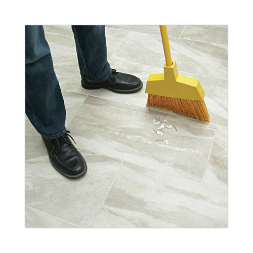 Image of Boardwalk® Corn Fiber Angled-Head Lobby Brooms, 55" Handle, Yellow, 12/carton