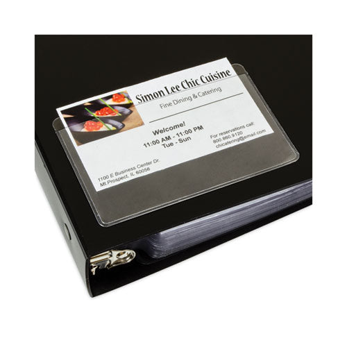 Image of C-Line® Self-Adhesive Business Card Holders, Top Load, 2 x 3.5, Clear, 10/Pack