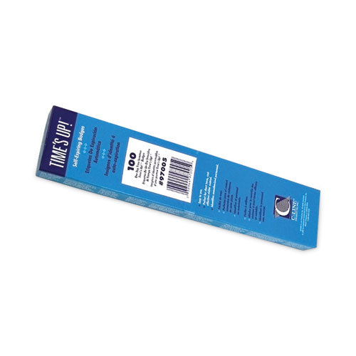 Image of C-Line® Time's Up! Self-Expiring Visitor Badges, One-Day Badge, 3 X 2, White, 100/box