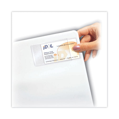 Image of C-Line® Self-Adhesive Business Card Holders, Side Load, 2 x 3.5, Clear, 10/Pack