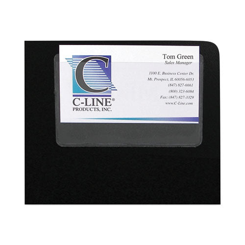 Image of C-Line® Self-Adhesive Business Card Holders, Top Load, 2 x 3.5, Clear, 10/Pack