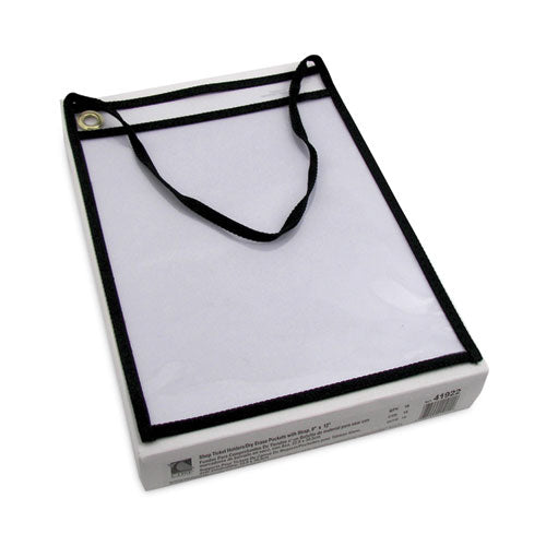 Image of C-Line® 1-Pocket Shop Ticket Holder w/Setrap, Black Stitching, 75-Sheet, 9 x 12, 15/Box