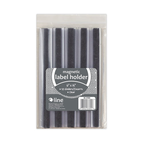 Image of C-Line® Clear Magnetic Label Holders, Side Load, 6 x 0.5, 10/Pack