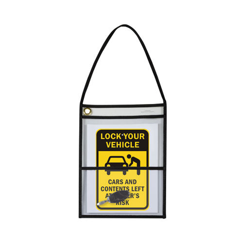 Image of C-Line® 2-Pocket Shop Ticket Holder w/Setrap, Black Stitching, 150-Sheet, 9 x 12, 15/Box
