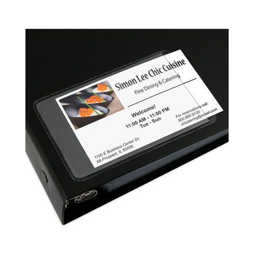 Image of C-Line® Self-Adhesive Business Card Holders, Side Load, 2 x 3.5, Clear, 10/Pack