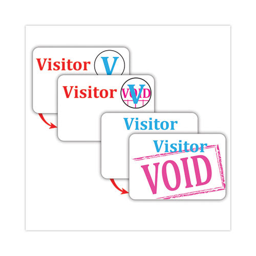 Image of C-Line® Time's Up! Self-Expiring Visitor Badges, One-Day Badge, 3 X 2, White, 100/box