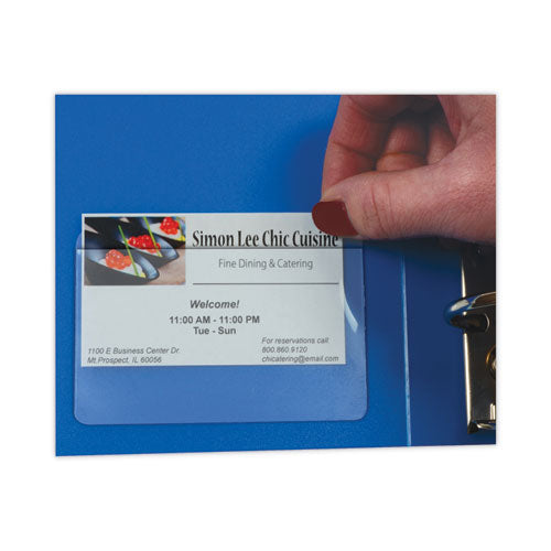 Image of C-Line® Self-Adhesive Business Card Holders, Top Load, 2 x 3.5, Clear, 10/Pack