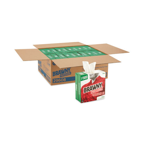 Image of Brawny® Professional FLAX 900 Heavy Duty Cloths, 9 x 16.5, White, 72/Box, 10 Box/Carton