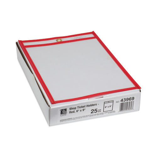 Image of C-Line® Stitched Shop Ticket Holders, Top Load, Super Heavy, Clear, 6" X 9" Inserts, 25/box