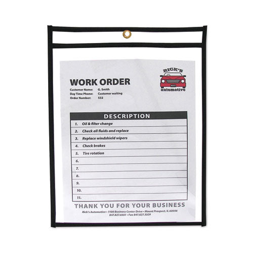 Image of C-Line® Shop Ticket Holders, Stitched, Both Sides Clear, 75 Sheets, 9 X 12, 25/box