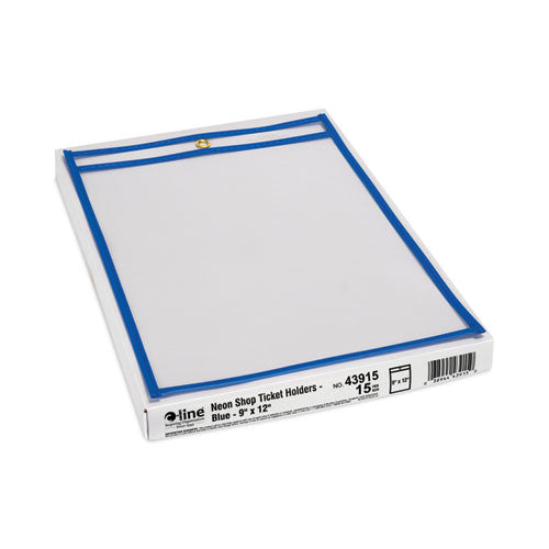 Image of C-Line® Stitched Shop Ticket Holders, Top Load, Super Heavy, Clear, 9" X 12" Inserts, 15/box