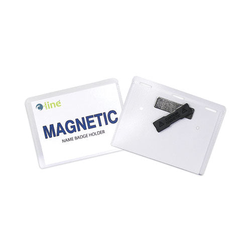 Image of C-Line® Magnetic Name Badge Holder Kit, Horizontal, 4w X 3h, Clear, 20/box