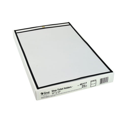 Image of C-Line® Shop Ticket Holders, Stitched, Both Sides Clear, 75", 11 X 17, 25/box