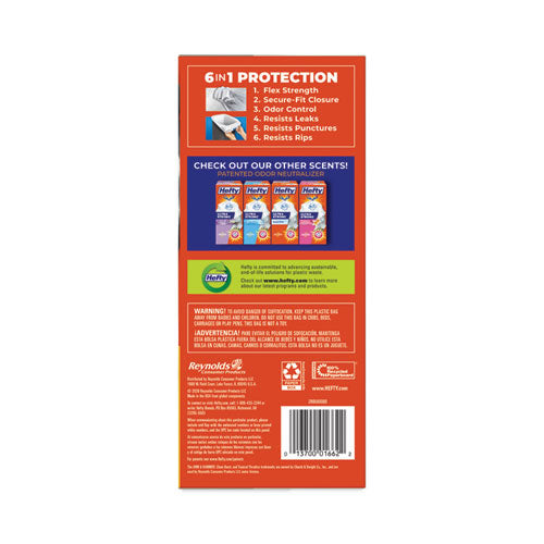 Image of Hefty® Extra Heavy-Duty Ultra Strong Scented Tall Kitchen Bags, Drawstring, 13 gal, Citrus Twist, 23.75" x 24.88", White, 80/Box