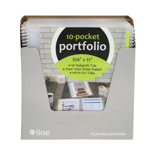Image of C-Line® 10-Pocket Poly Portfolio With Write-On Tabs, 8.5 X 11, Clear/clear