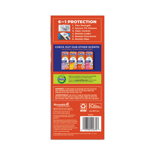 Image of Hefty® Ultra Strong Scented Tall Kitchen Bags, Drawstring, 13 gal, Clean Burst, 24.75" x 24.88", White, 80 Bags/Box, 3 Boxes/Carton