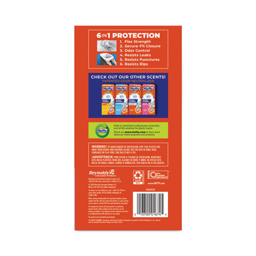 Image of Hefty® Extra Heavy-Duty Ultra Strong Scented Tall Kitchen Bags, Drawstring, 13 gal, Lavender/Vanilla, 23.75 x 24.88, White, 110/Box