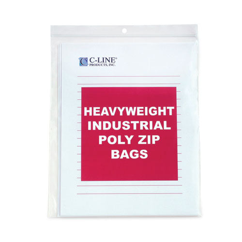 Image of C-Line® Heavyweight Industrial Poly Zip Bags, 8.5 x 11, 50/BX