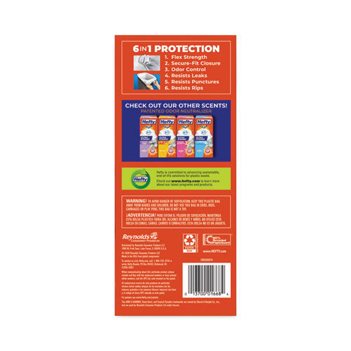 Image of Hefty® Extra Heavy-Duty Ultra Strong Tall Kitchen Trash Bags, Drawstring, 13 gal, 23.75" x 24.88", White, 40/Box