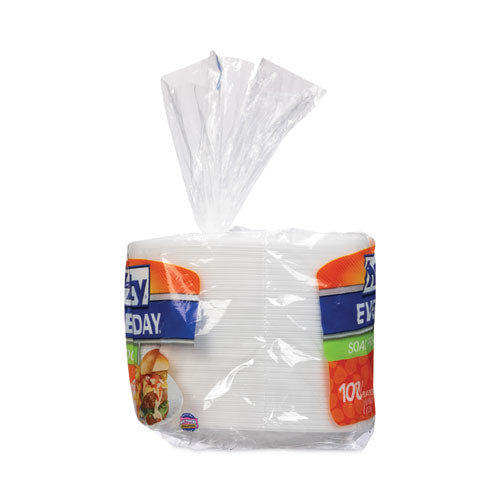 Image of Hefty® Soak Proof Tableware, Plate, Foam, 8.88" dia, White, 100/Pack, 6 Packs/Carton