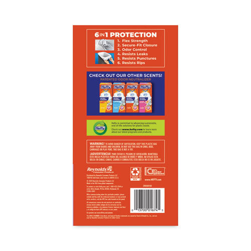 Image of Hefty® Ultra Strong Scented Tall Kitchen Bags, Drawstring, 13 gal, Lavender/Vanilla, 23.75" x 24.88", White, 110/Box, 3 Boxes/Carton