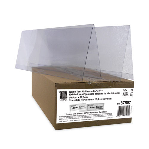 Image of C-Line® Tent Card Holders, 4.25 x 11.7, Rigid Heavyweight Clear Plastic, 25/Box
