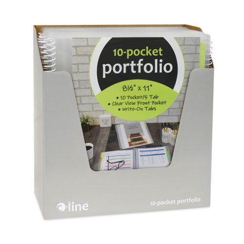 Image of C-Line® 10-Pocket Poly Portfolio With Write-On Tabs, 8.5 X 11, Clear/clear