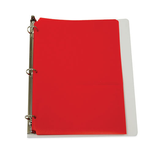 Image of C-Line® Two-Pocket Heavyweight Poly Portfolio Folder, 3-Hole Punch, 11 X 8.5, Red, 25/box