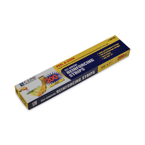 Image of C-Line® Self-Adhesive Reinforcing Strips, 1 x 10.75, Clear, 200/Box