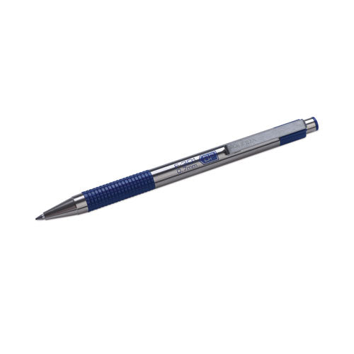 Image of Zebra® F-301 Ballpoint Pen, Retractable, Fine 0.7 Mm, Blue Ink, Stainless Steel/blue Barrel, 2/pack