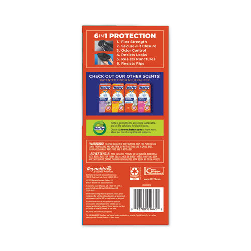 Image of Hefty® Ultra Strong BlackOut Tall-Kitchen Drawstring Bags, 13 gal, Citrus Twist Scent, 23.75" x 24.88", Black, 80/Box