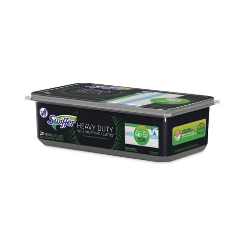 Image of Swiffer® Heavy-Duty Wet Refill Cloths, 10 x 8, Open Window Fresh, 20/Tub, 6 Tubs/Carton