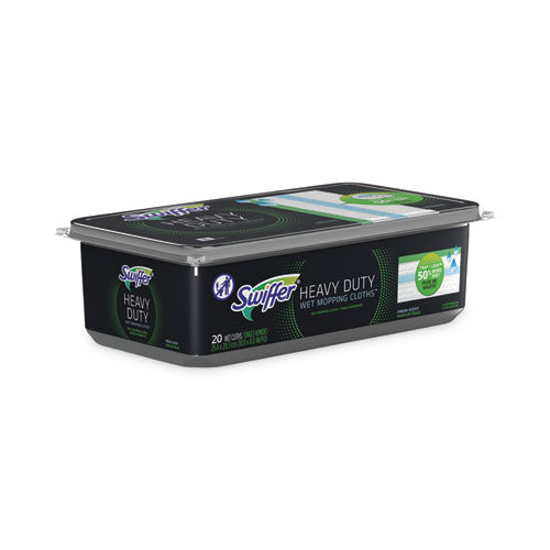 Image of Swiffer® Heavy-Duty Wet Refill Cloths, 10 x 8, Open Window Fresh, 20/Tub, 6 Tubs/Carton