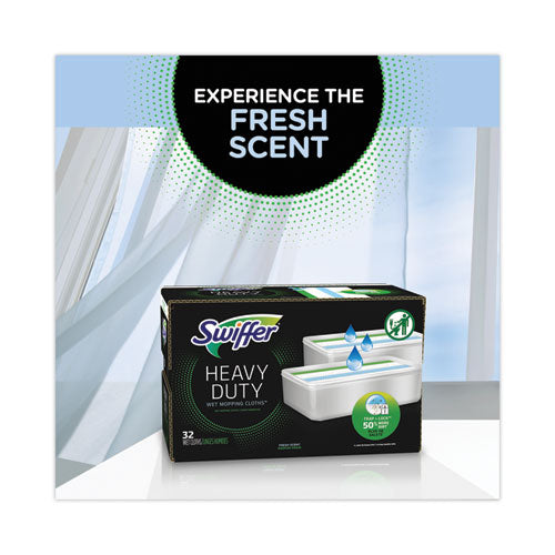 Image of Swiffer® Heavy-Duty Wet Refill Cloths, 10 x 8, Open Window Fresh, 20/Tub, 6 Tubs/Carton