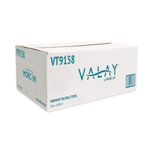Image of Morcon Tissue Valay Universal TAD Roll Towels, 1-Ply, 8 x 600 ft, White, 6 Rolls/Carton