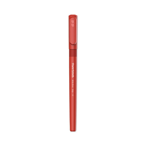Image of Paper Mate® Write Bros. Grip Ballpoint Pen, Stick, Medium 1 Mm, Red Ink, Red Barrel, Dozen