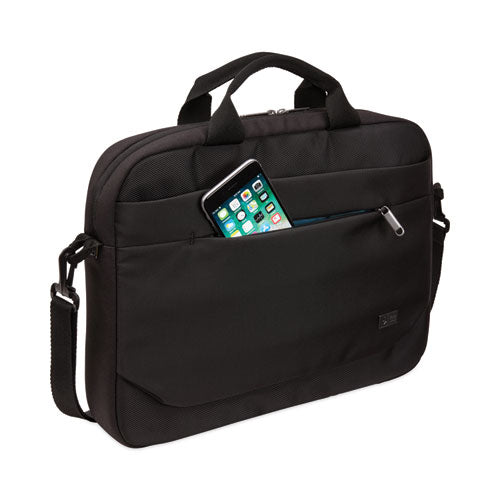 Image of Case Logic® Advantage Laptop Attache, Fits Devices Up to 15.6", Polyester, 16.1 x 2.8 x 13.8, Black