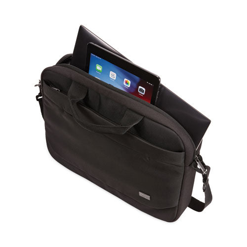 Image of Case Logic® Advantage Laptop Attache, Fits Devices Up to 15.6", Polyester, 16.1 x 2.8 x 13.8, Black